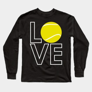 Love Tennis Ball Logo Design Long Sleeve T-Shirt